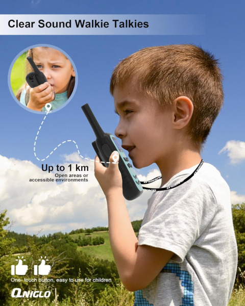 QNIGLO Q268 Walkie Talkie dla dzieci, duży zasięg z latarką LED 2 szt QNIGLO Q268 Walkie Talkie dla dzieci, duży zasięg z latarką LED 2 szt