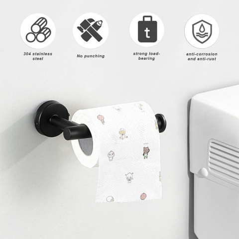 SUS uchwyt na papier toaletowy stal nierdzewna czarny