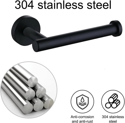 SUS uchwyt na papier toaletowy stal nierdzewna czarny