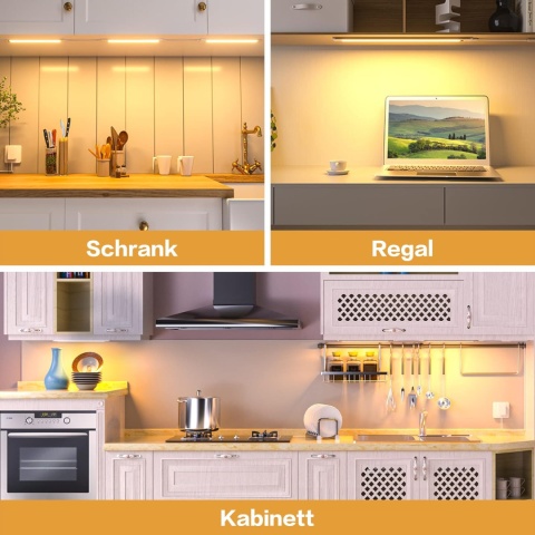 Wobsion Lampa do zabudowy ściemniana, z czujnikiem 30 cm x 3 sztuki