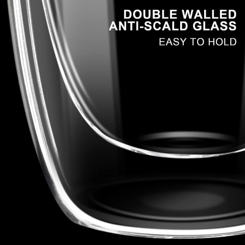 Zestaw 2 filiżanek do espresso o podwójnych ściankach z dziobkiem