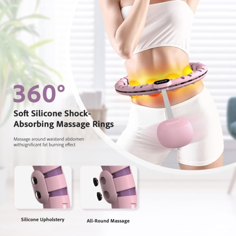 fitness hula hop dla dorosłych, inteligentne z timerem, regulowane