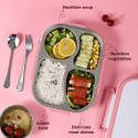 Bento Lunch Box, z kubkami na zupę, zastawą stołową i torbą termiczną