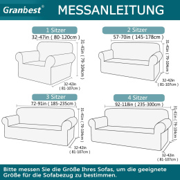 Granbest Gruby pokrowiec na sofę elastyczny 145-178cm wodoodporny