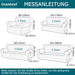 Granbest Gruby pokrowiec na sofę elastyczny 145-178cm wodoodporny