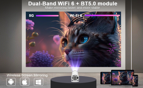 Magcubic Keystone, inteligentny projektor 4K/200 ANSI z WiFi, 130 cali Magcubic Keystone, inteligentny projektor 4K/200 ANSI z WiFi, 130 cali