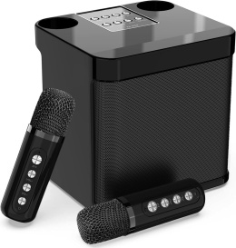 Maszyna Karaoke Głośnik 2 bezprzewodowe mikrofony Bluetooth HD Sound