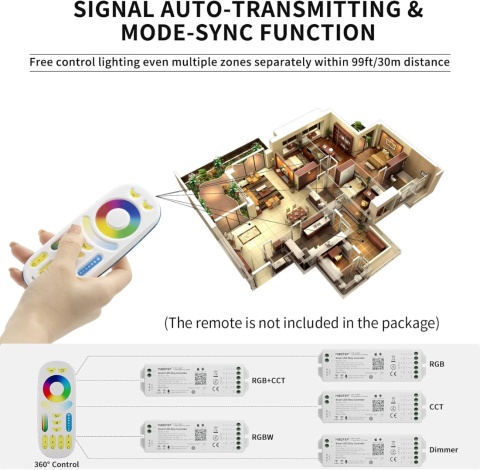 PAUTIX Kontroler WiFi 5 w 1 CCT RGB RGBCCT kompatybilna z Tuya