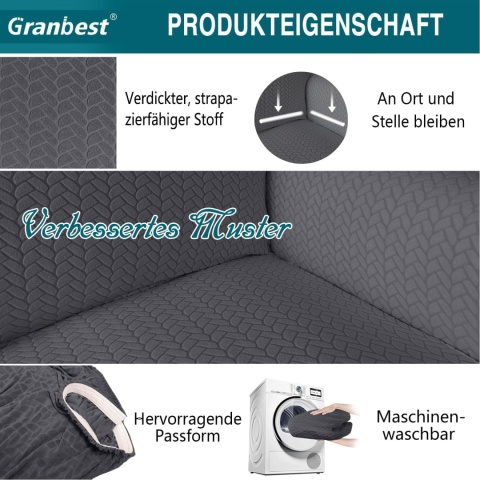 Pokrowiec na sofe 3- osobowa szary , wodoodporny 185-235 cm