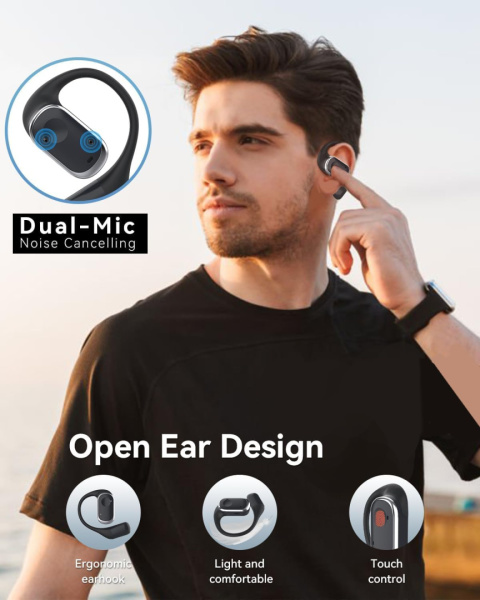 SANOTO słuchawki Bluetooth 5.3 wodoszczelne czas odtwarzania 30 h SANOTO słuchawki Bluetooth 5.3 wodoszczelne czas odtwarzania 30 h