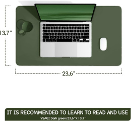 YSAGi Podkładka na biurko, pod mysz ze skóry i zamszu 60 x 35 cm