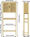Bambusowy regał toaletowy, szafka na pralkę 63 x 26 x 174 cm