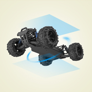 DEERC 9300 zdalnie sterowany samochód 1/18 RC 4WD 40 km/h, 2 baterie DEERC 9300 zdalnie sterowany samochód 1/18 RC 4WD 40 km/h, 2 baterie