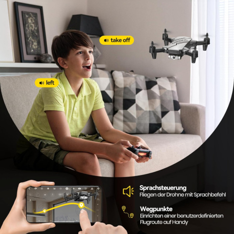 DEERC D20 Dron z kamerą HD 720P RC z transmisją FPV WiFi 2 akumulatory DEERC D20 Dron z kamerą HD 720P RC z transmisją FPV WiFi 2 akumulatory