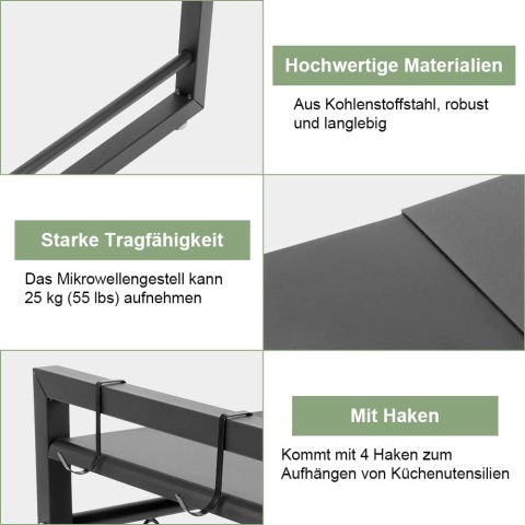 Ejoyous Regał do kuchenki mikrofalowej, rozszerzalny