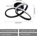 Goeco Lampa sufitowa LED, 3000 K 22 W, czarna