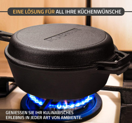 KICHLY garnek Dutch Oven - dwie żeliwne patelnie brytwanna 3,2 l