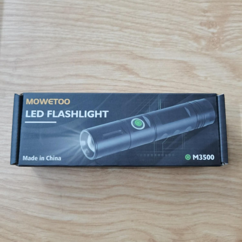 MOWETOO Latarka LED, taktyczna 3500 lumenów bateria lub USB MOWETOO Latarka LED, taktyczna 3500 lumenów bateria lub USB