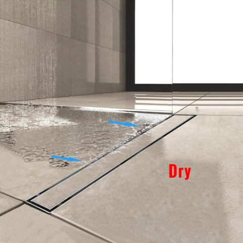 Rynna prysznicowa, odplyw 60 cm, stal nierdzewna, zestaw z syfonem