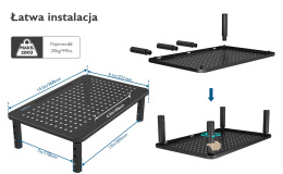 BONTEC Metalowe Stojaki Ergonomiczna Regulacja Wysokości Monitora 2szt