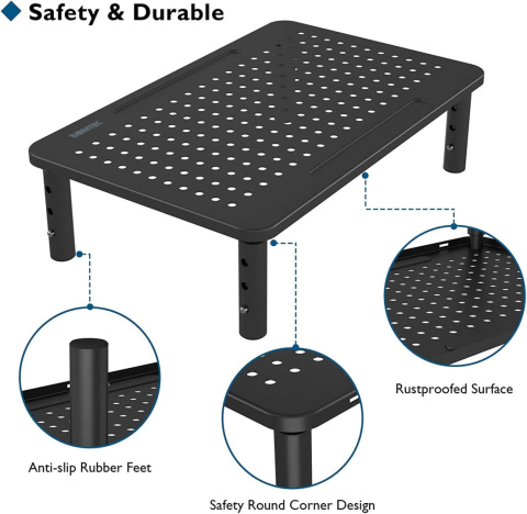 BONTEC Metalowe Stojaki Ergonomiczna Regulacja Wysokości Monitora 2szt BONTEC Metalowe Stojaki Ergonomiczna Regulacja Wysokości Monitora 2szt