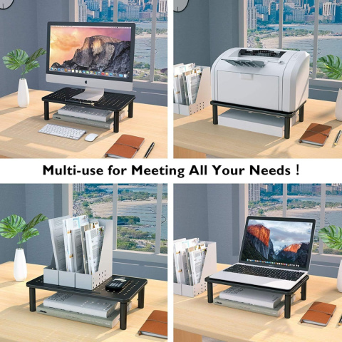 BONTEC Metalowe Stojaki Ergonomiczna Regulacja Wysokości Monitora 2szt BONTEC Metalowe Stojaki Ergonomiczna Regulacja Wysokości Monitora 2szt