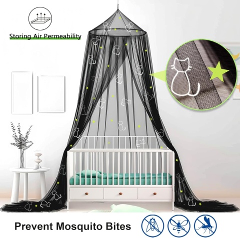 SESAMIS Baldachim do pokoju dziecięcego swiecace gwiazdki