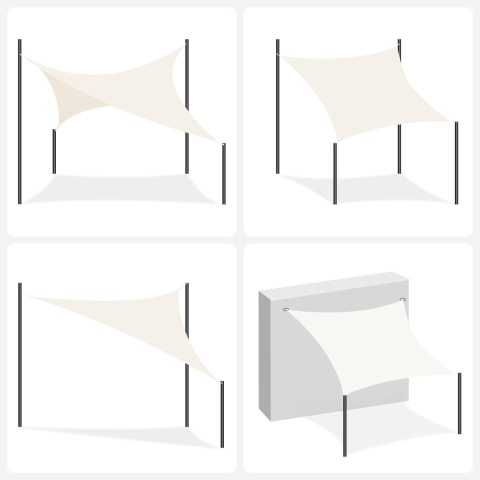 SONGMICS Markiza 4 x 4 m wykonana z HDPE, ochrona przeciwsłoneczna UV