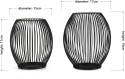 Świeczniki, owalne świeczniki, zestaw 2 sztuk, metalowe czarne