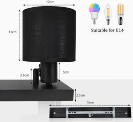 URing Lampa sufitowa, 4-punktowa, czarno-złota regulowana 70 cm