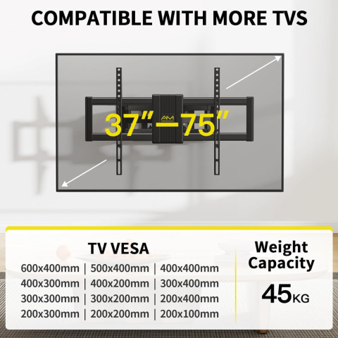 Alphamount Uchwyt ścienny do telewizora do telewizorów 4K LED i OLED Alphamount Uchwyt ścienny do telewizora do telewizorów 4K LED i OLED