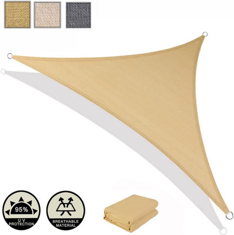 AXT SHADE żagiel przeciwsłoneczny 3.6x3.6x3.6m blokada UV, piaskowy AXT SHADE żagiel przeciwsłoneczny 3.6x3.6x3.6m blokada UV, piaskowy