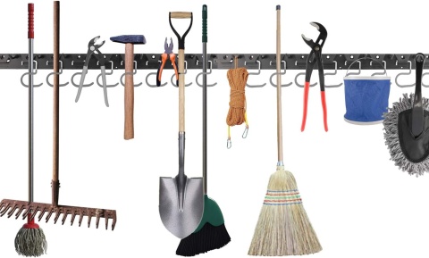 Homtone Organizer na narzędzia ogrodowe, 162 cm regulowany