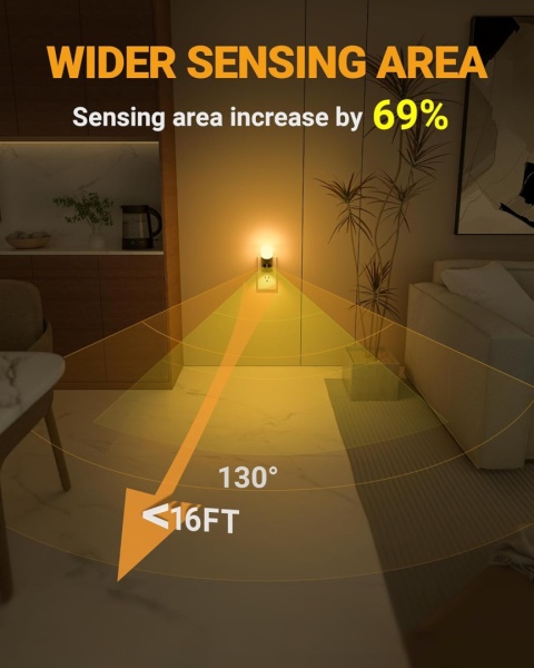 Lampki nocne LED Lyridz z czujnikiem ruchu, do kontaktu zestaw 2 szt