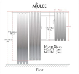 MIULEE Zasłony z haftem kwiatowym, białe 2 szt. 245 x szer. 140 cm