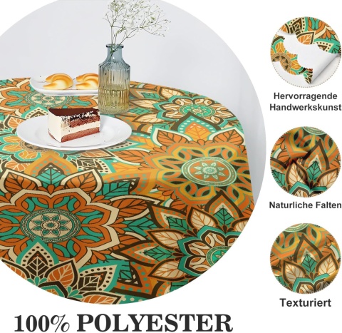 Obrus okrągły 152 cm boho