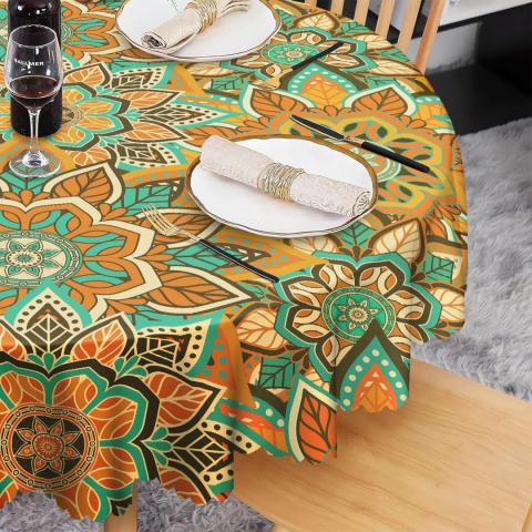 Obrus okrągły 152 cm boho