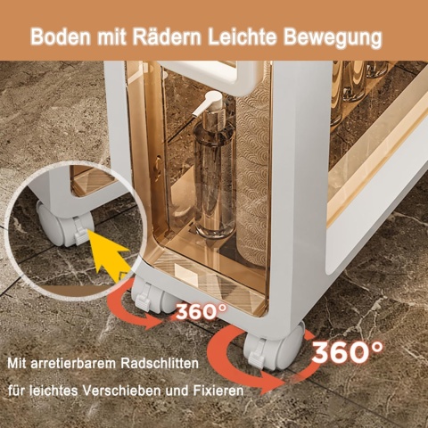 Szafka łazienkowa z szufladami, na kółkach, wodoodrorna, pyloszczelna