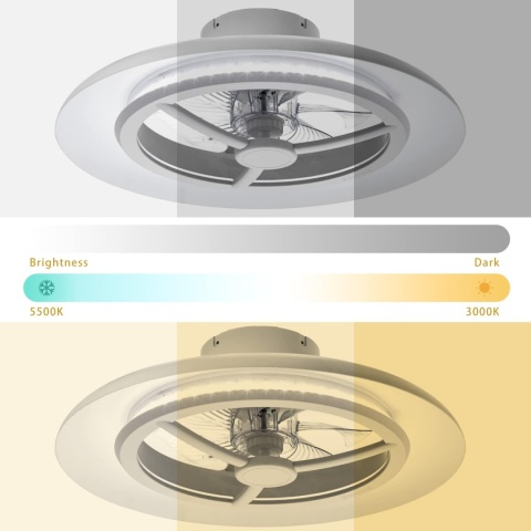 Wentylator Lampa sufitowa LED 55 cm, regulowana prędkość , 3000-5500 K