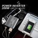 Falownik konwerter 200W 12V do 230V napięcia samochodowego 2 USB