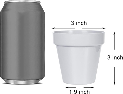 Zestaw 10 sztuk doniczki szare na kaktusy, ziola 8 cm gruby plastik