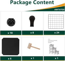 AWTATOS Przechowywanie w kostce drucianej, metalowe półki 9 kostek