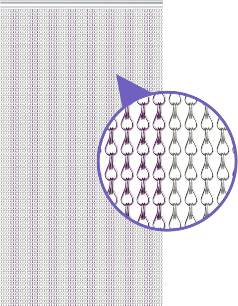 Gluwoer Aluminiowa zasłona łańcuchowa, 90 x 200 cm, metalowa moskitiera