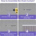 Gluwoer Aluminiowa zasłona łańcuchowa, 90 x 200 cm, metalowa moskitiera