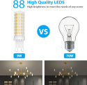 Klighten 6 sztuk G9 LED żarówki, naturalny biały 4000K, 9W 70W