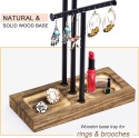 Love-KANKEI Stojak na biżuterię, uchwyt 3 pręty wysokość 58 cm drewno