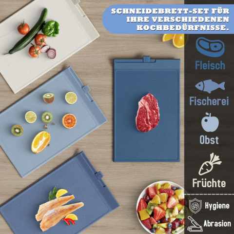 Masthome Deski do krojenia, zestaw 4 sztuk plus nozyce i podstawka Masthome Deski do krojenia, zestaw 4 sztuk plus nozyce i podstawka