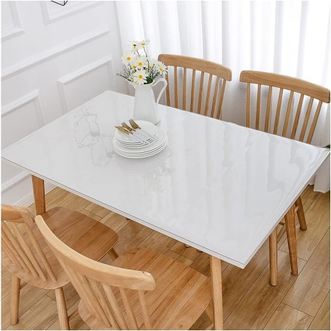 Pokrowiec na stół Przezroczysty 2mm PVC Zmywalny pokrowiec 90 x180 cm