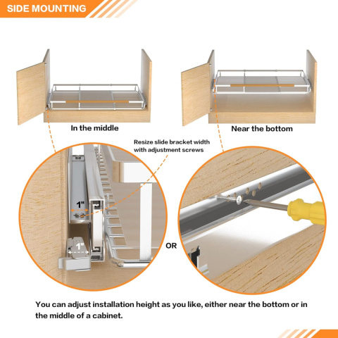 SANNO Zestaw 2 organizerów i schowków, szuflada rozszerzenie do 70 cm