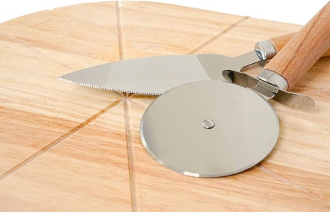 Zestaw do pizzy 3 w 1 - nóż do pizzy, deska do krojenia pizzy 43x30 cm